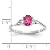 14k White Gold Pink Tourmaline Birthstone Ring